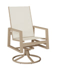 High Back Sling Swivel Rocker Dining Chair with ergonomic support