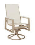 High Back Sling Swivel Rocker Dining Chair with ergonomic support with arm color