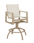 Vida Sling Swivel Bar Chair with aluminum frame and sling fabric with arm color