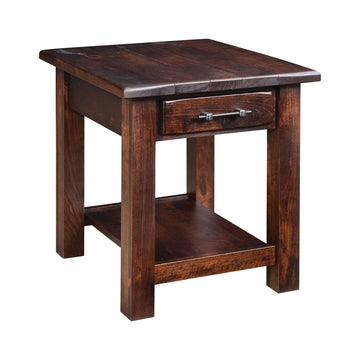 Barn Floor Amish End Table with Drawer - Herron's Furniture