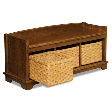 Lattice Weave Amish Bench - Herron's Furniture
