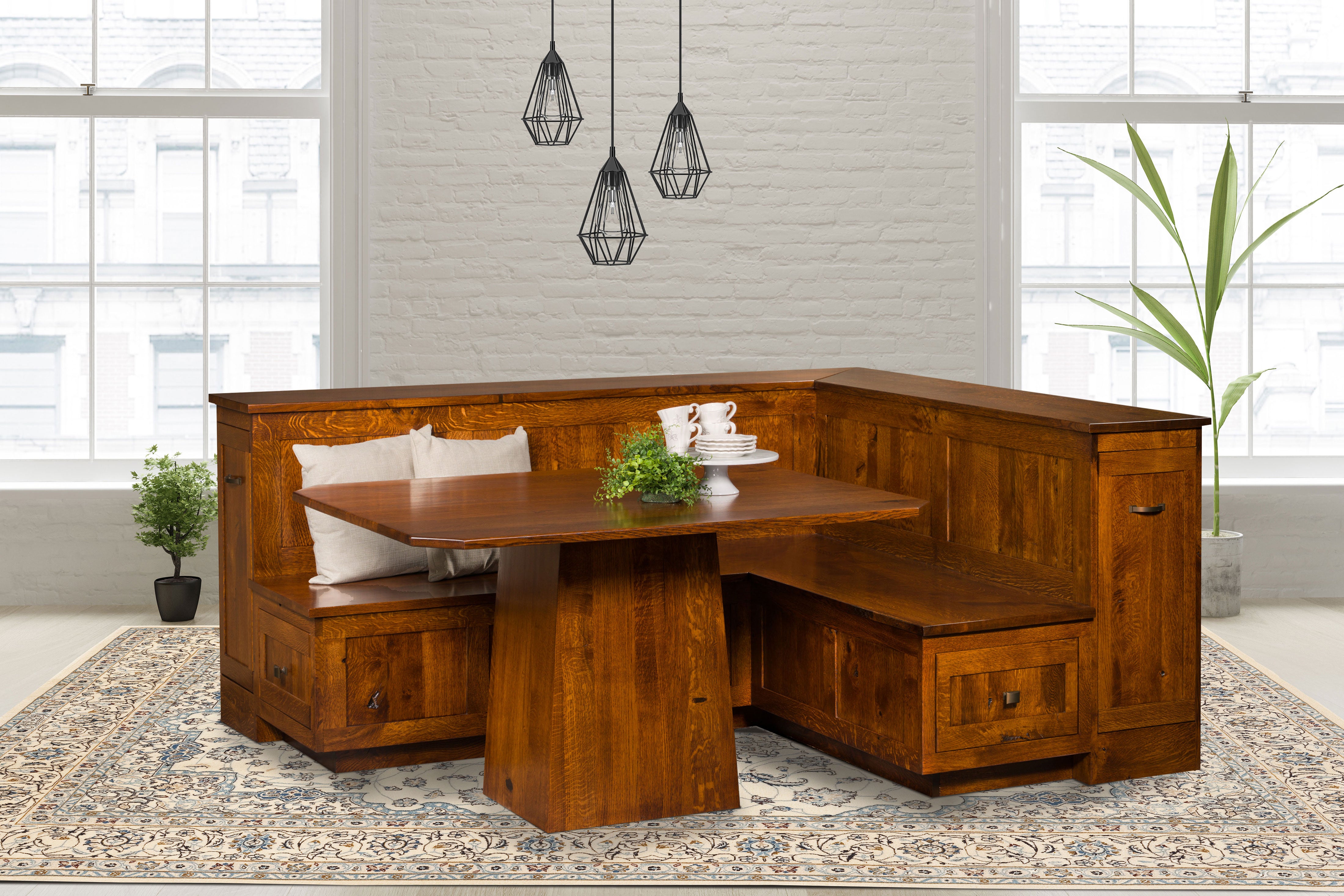 Wood breakfast nook discount table