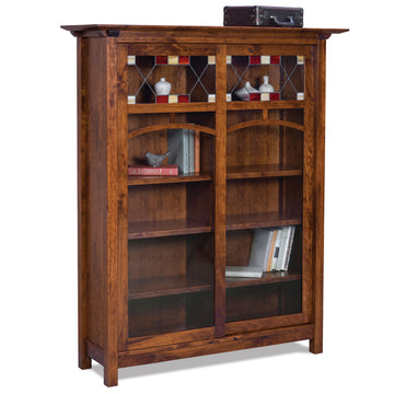 Artesa Sliding Amish Double Door Bookcase - Herron's Furniture