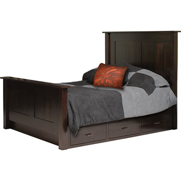 Horizon Amish Bed with Drawer Unit - Herron's Furniture