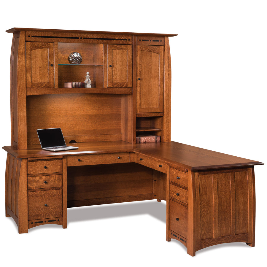 Boulder Creek Amish L-Desk with Hutch - Herron's Furniture