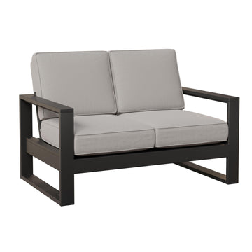 Nordic Amish High Back Loveseat with Cushions - Herron's Furniture