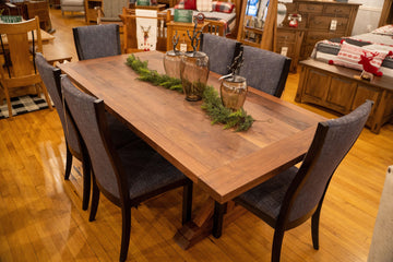 Rustic Walnut 7 Piece Dining Set - Herron's Furniture