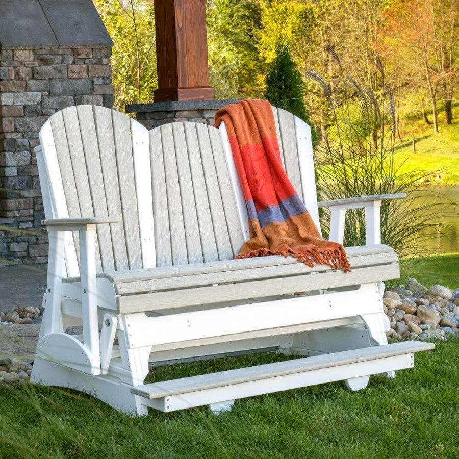 Amish 5' Poly Adirondack Balcony Outdoor Glider - Herron's Furniture