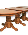 Amish Triple Single Pedestal Table - Herron's Furniture