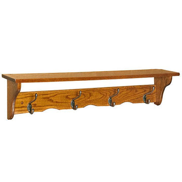 Amish Wood Coat Hooks Shelf - Herron's Furniture