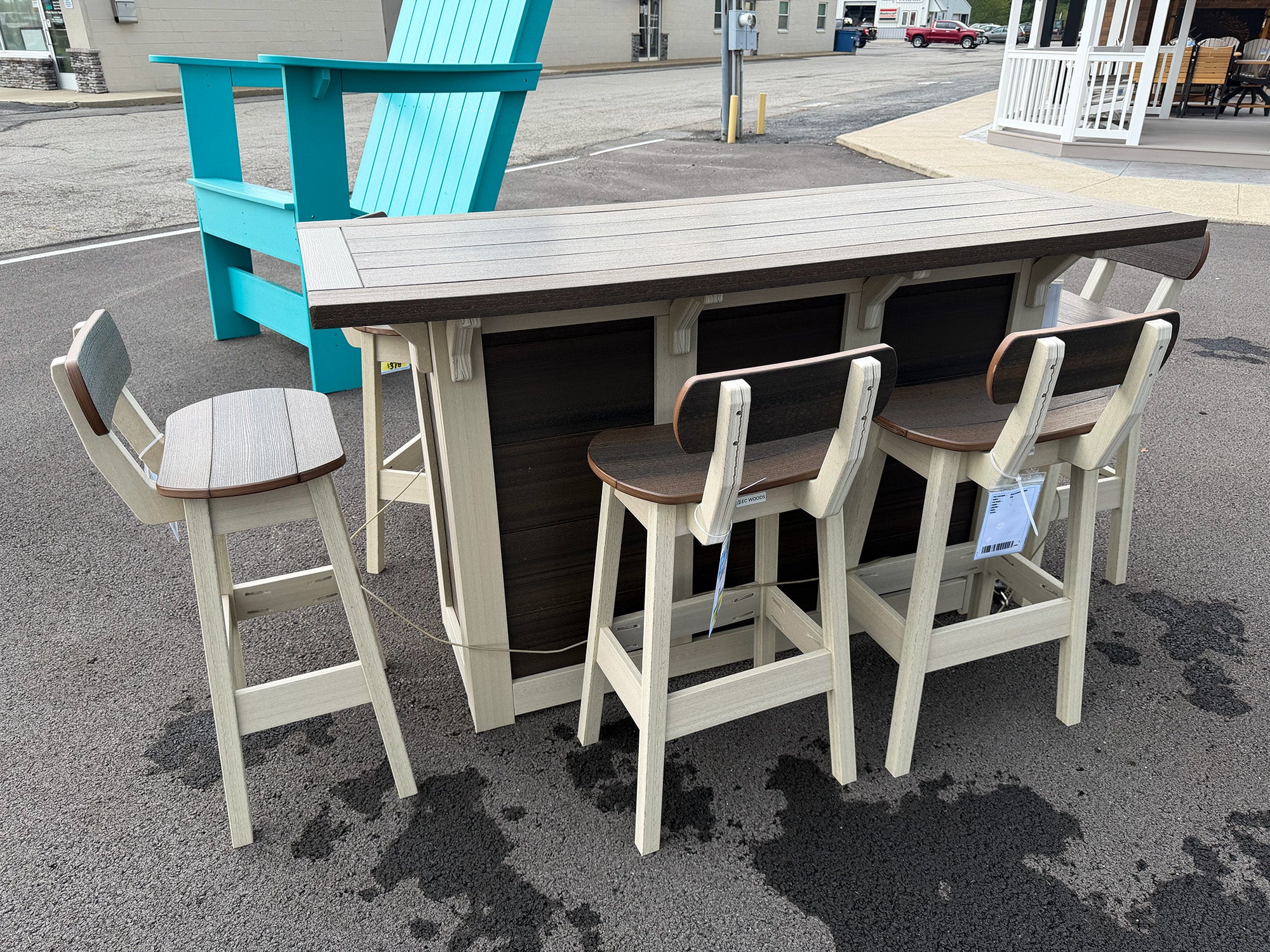 6-Piece Outdoor Bar Set (Brown Walnut on Birch)