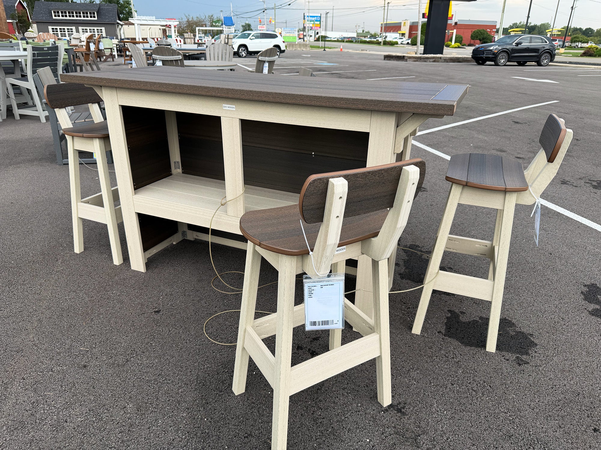 6-Piece Outdoor Bar Set (Brown Walnut on Birch)