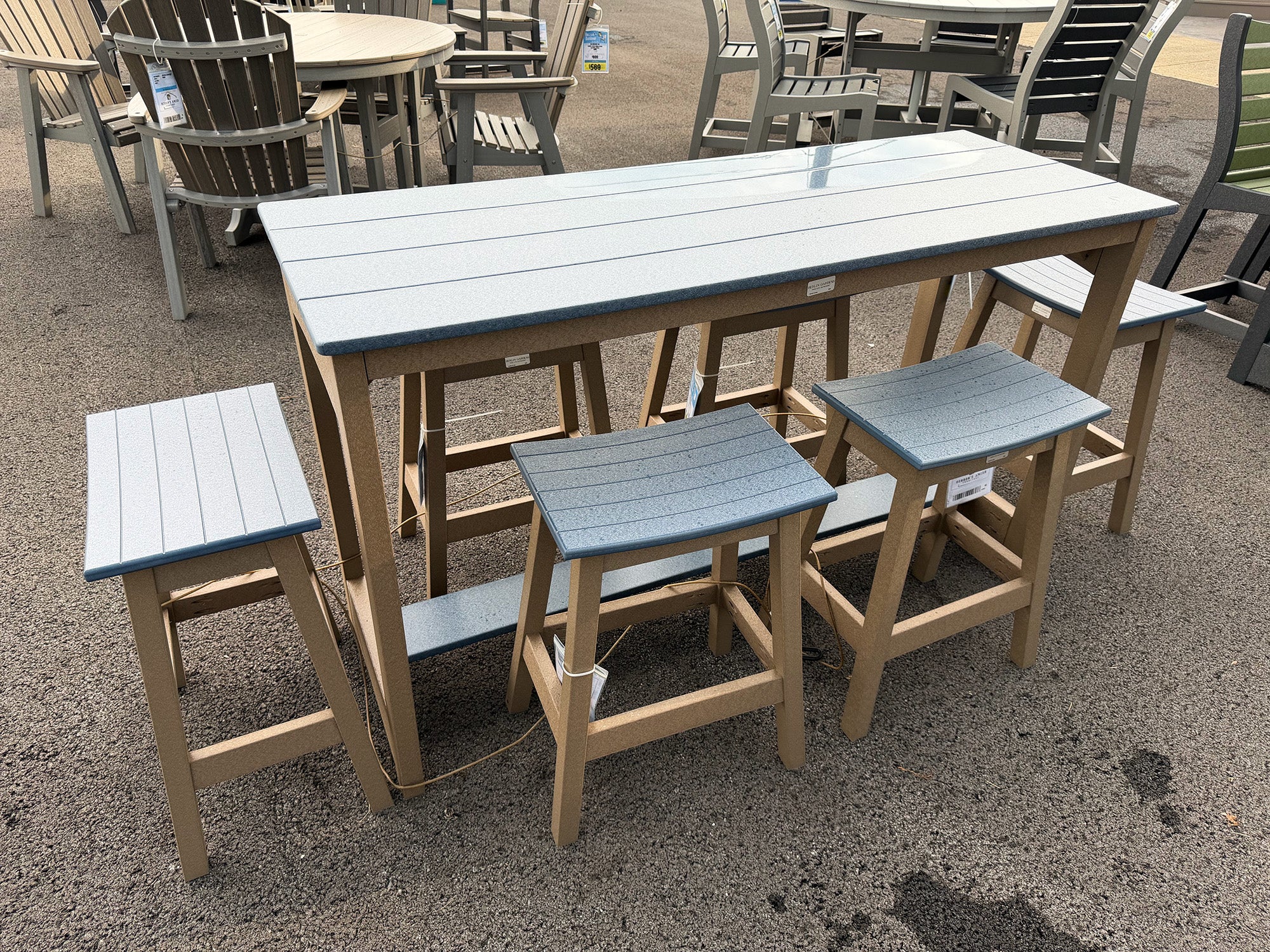 7-Piece Outdoor Counter Height Set (Slate on Weatherwood)