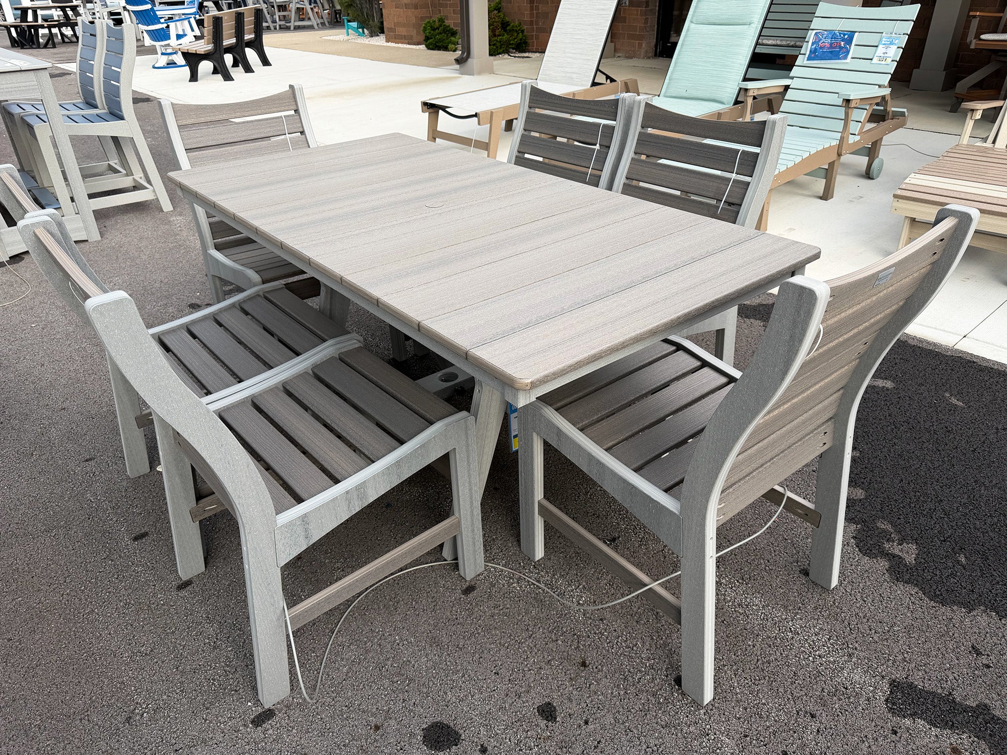 7-Piece Outdoor Dining Set (Coastal on Driftwood)