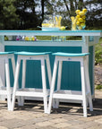 Island Poly Bar Set with Saddle Bar Stools - Herron's Furniture