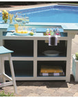 Island Poly Bar Set with Saddle Bar Stools - Herron's Furniture