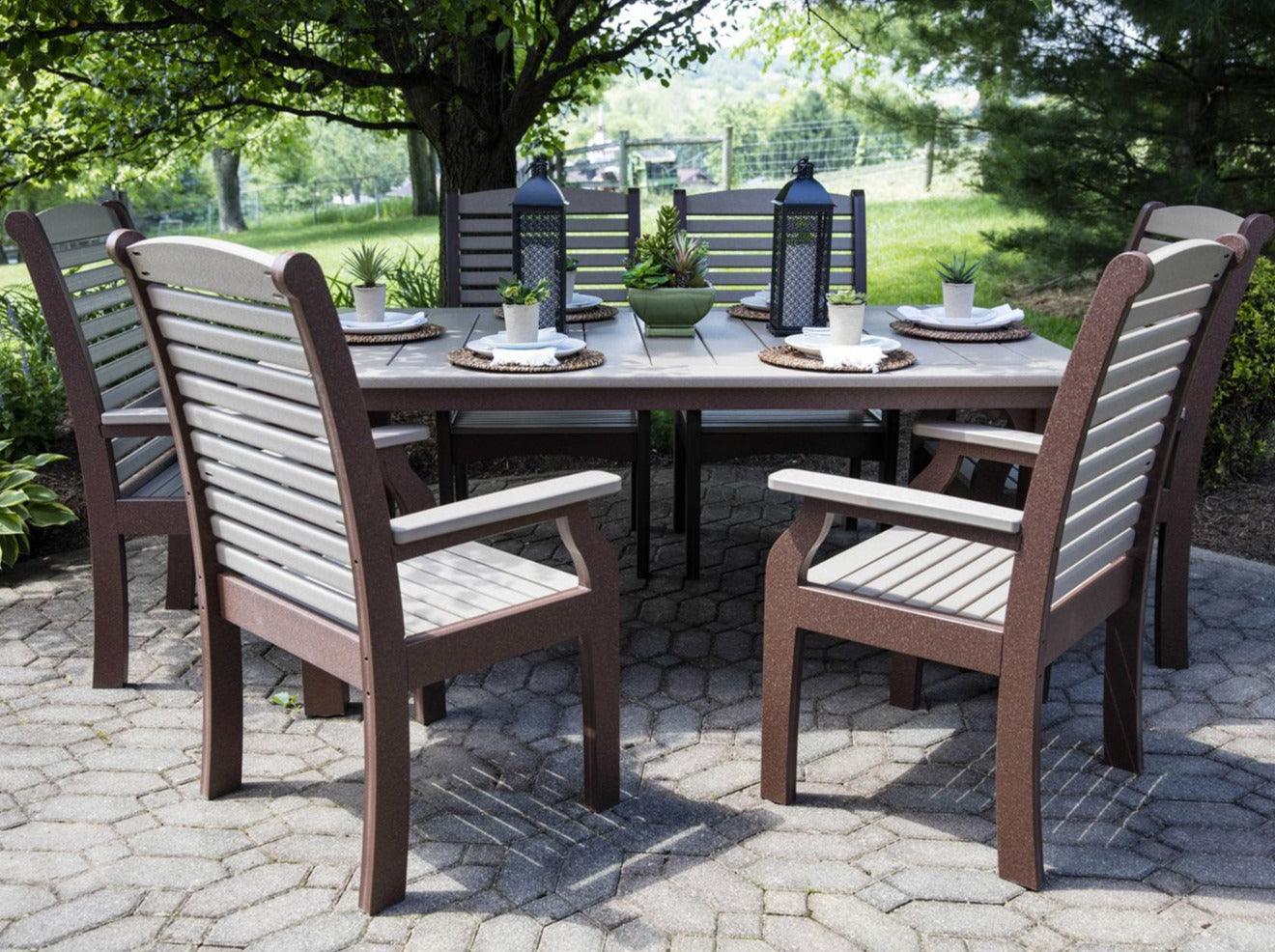 Classic Terrace Poly 72" x 44" Dining Table Set - Herron's Furniture