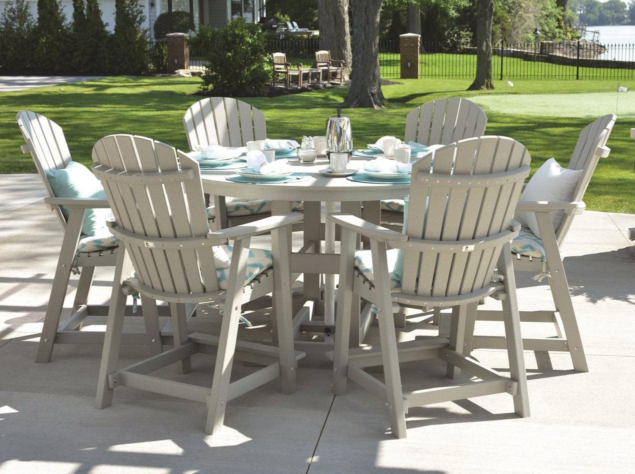 Comfo Back Poly 60" Counter Dining Set with Cushions - Herron's Furniture