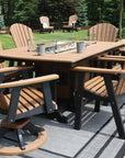 Comfo Back Poly 96" x 44" Fire Pit Dining Set - Herron's Furniture