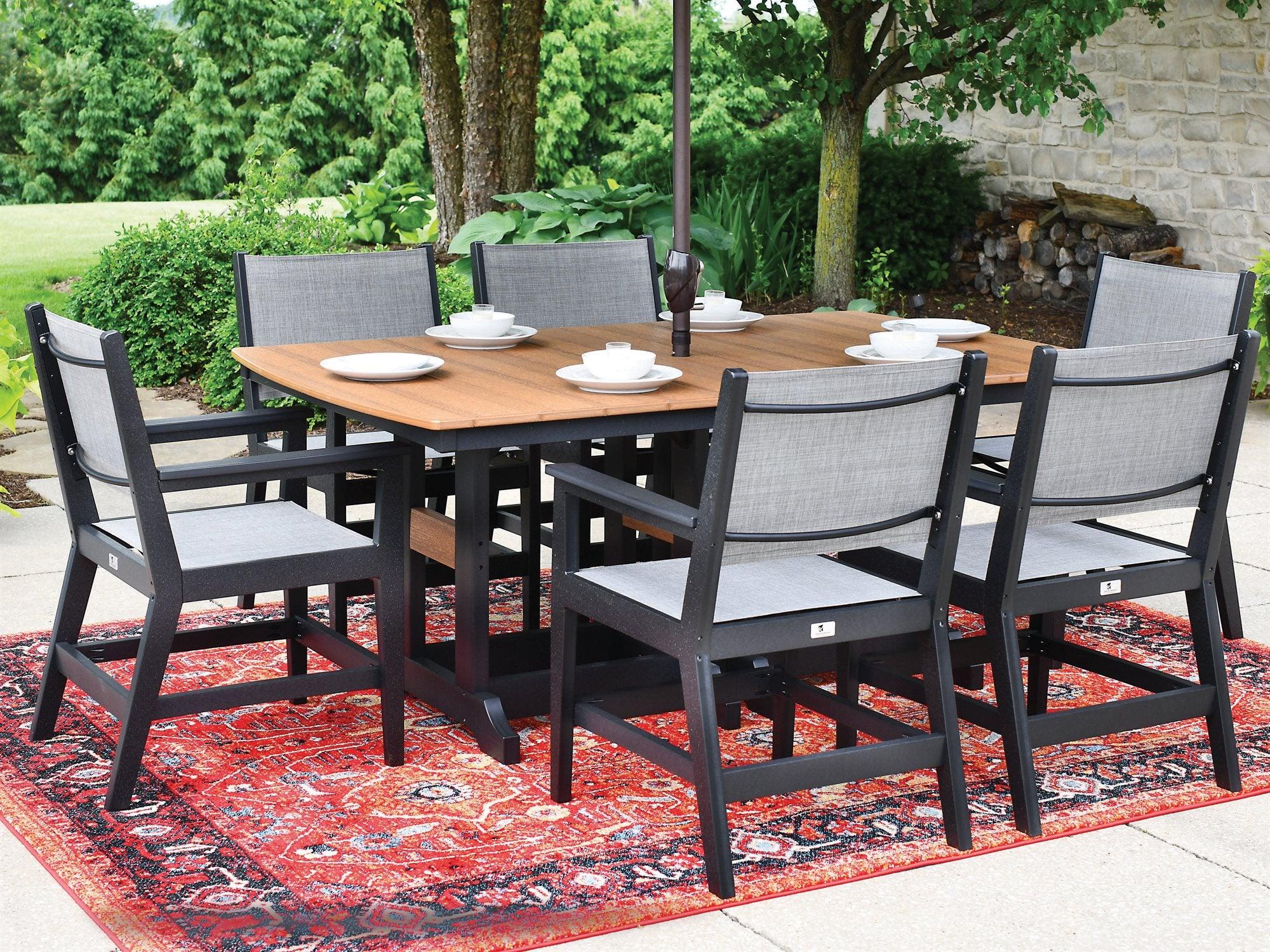 Mayhew Sling Poly 72 x 44" Dining Set - Herron's Furniture