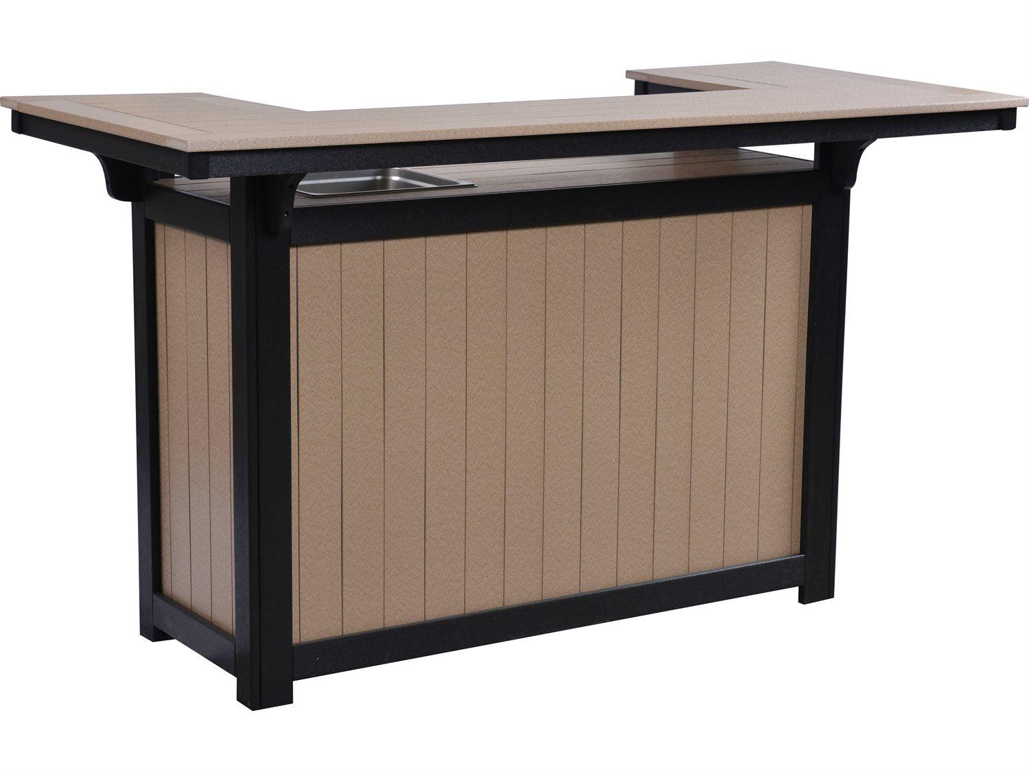 Island Poly Bar Set with Saddle Bar Stools - Herron's Furniture