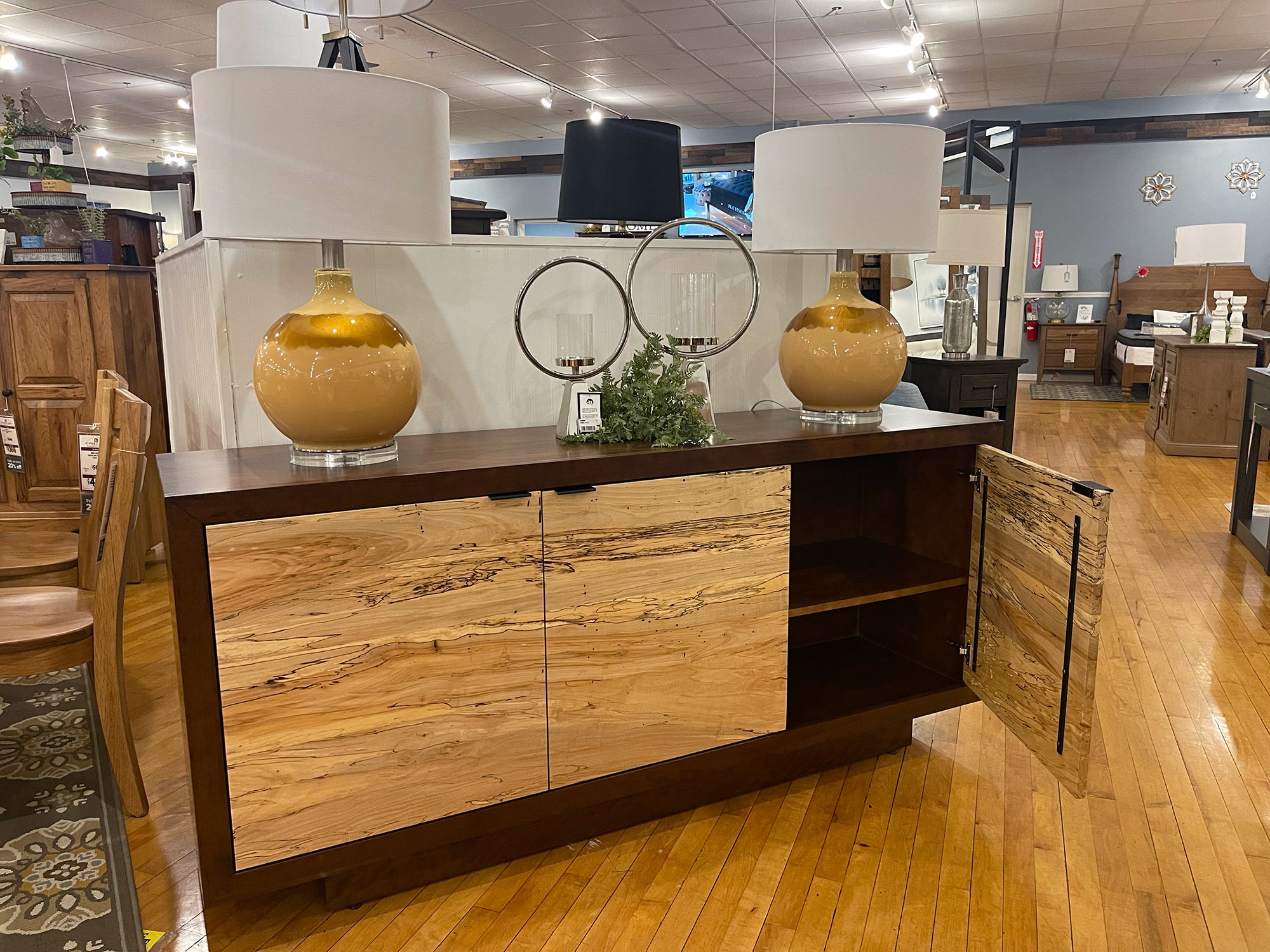 Sap Cherry Credenza with Spalted Maple Doors