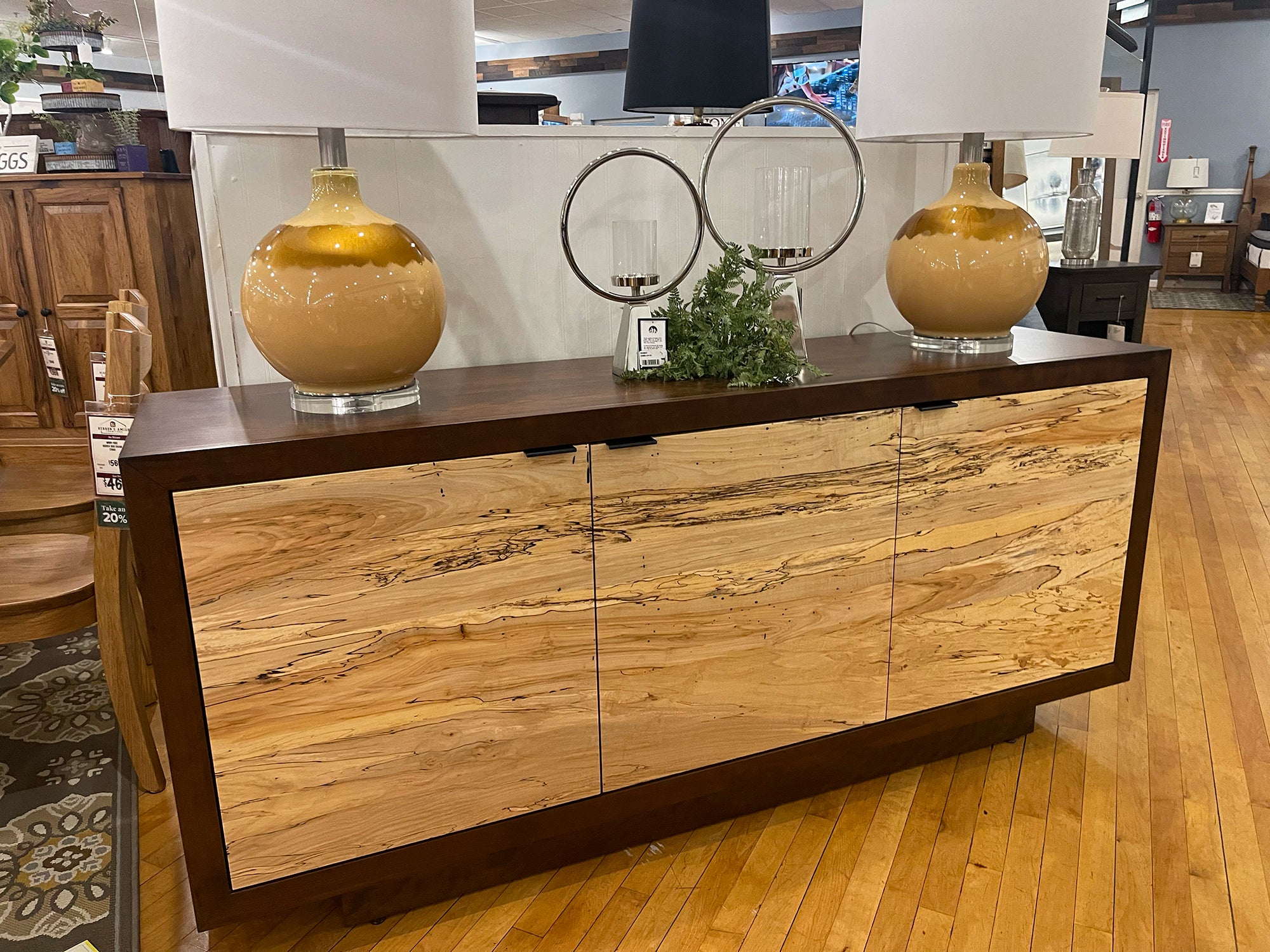 Sap Cherry Credenza with Spalted Maple Doors