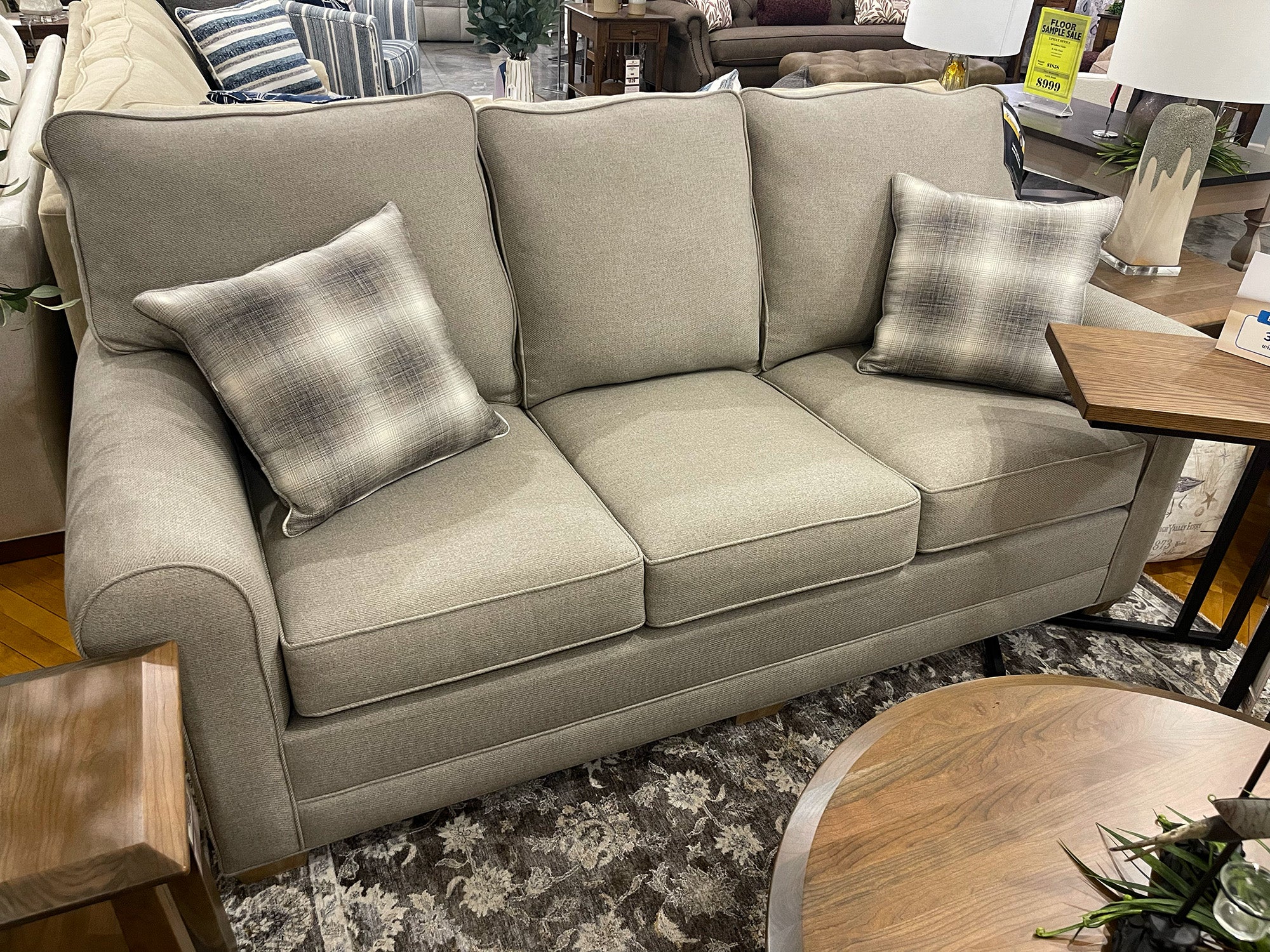 Grey Sofa with Pillows