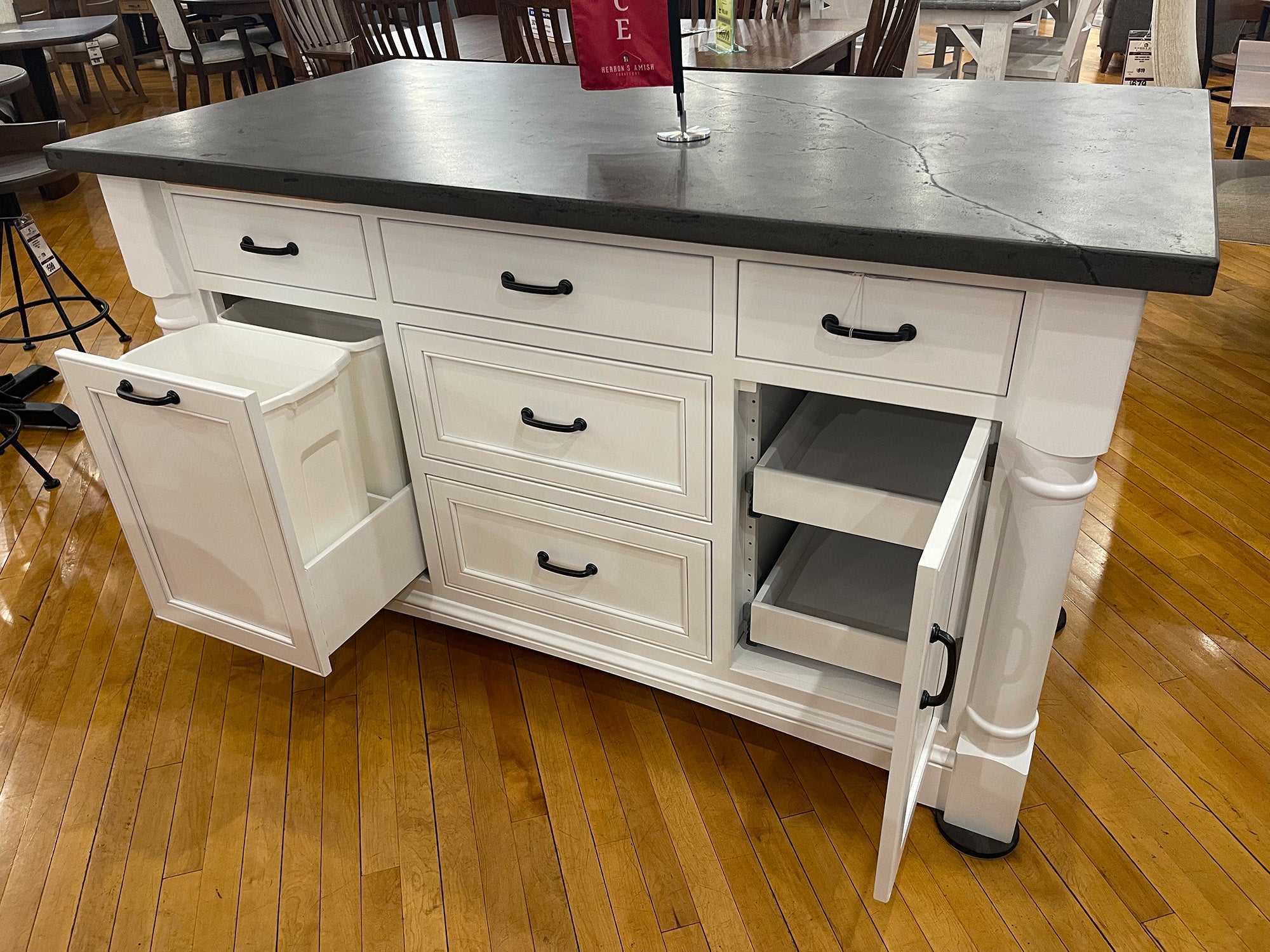 Concrete Top Island with Stools