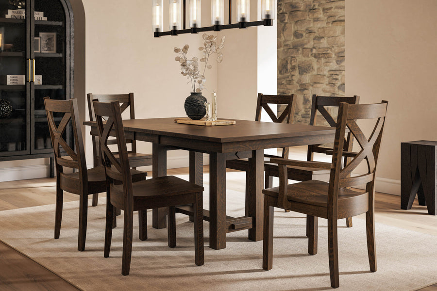 Emma Trestle Tables Amish Dining Set