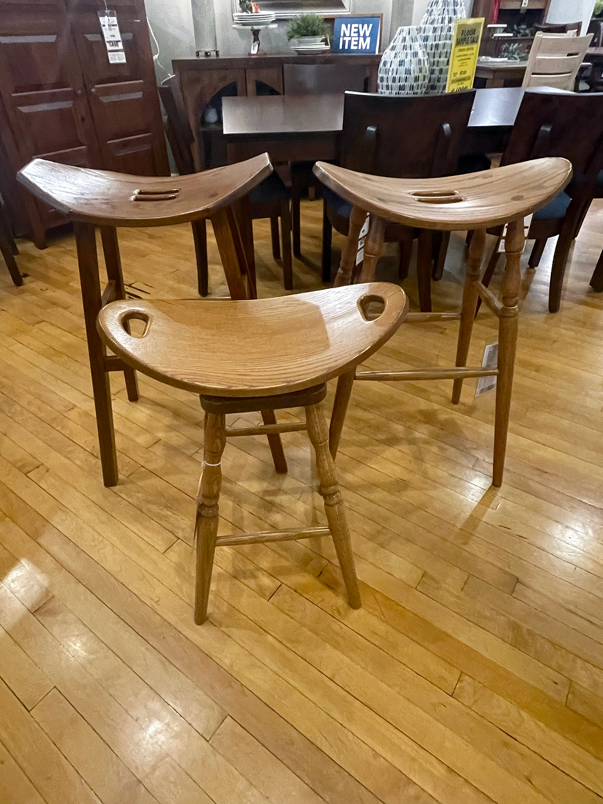 Oak Saddle Stools