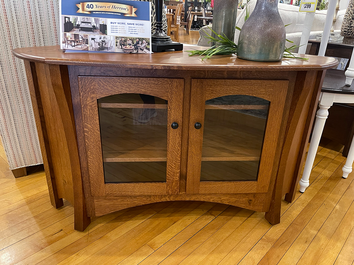Quartersawn White Oak Corner TV Stand
