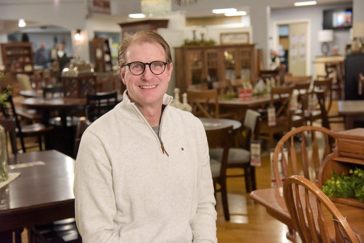 Rick Small Herrons Amish Furniture Customer Testimonial in the Store