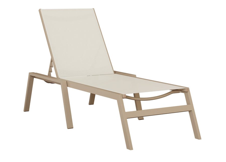 Vida Sling Chaise Lounge with aluminum frame and adjustable backrest