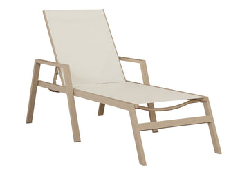 Vida Sling Chaise Lounge with aluminum frame, sling fabric, and armrests