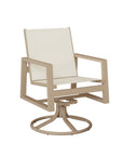 Vida Sling Swivel Rocker Dining Chair with aluminum frame and sling fabric