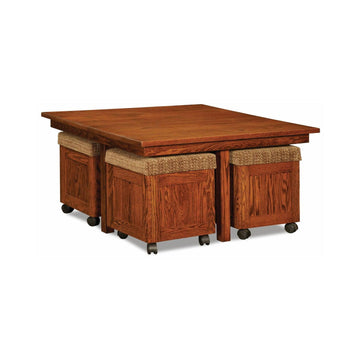 Amish Square Table Bench Set (5-Piece) - Herron's Furniture
