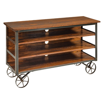 Harper Amish Solid Wood TV Stand Cart - Herron's Furniture