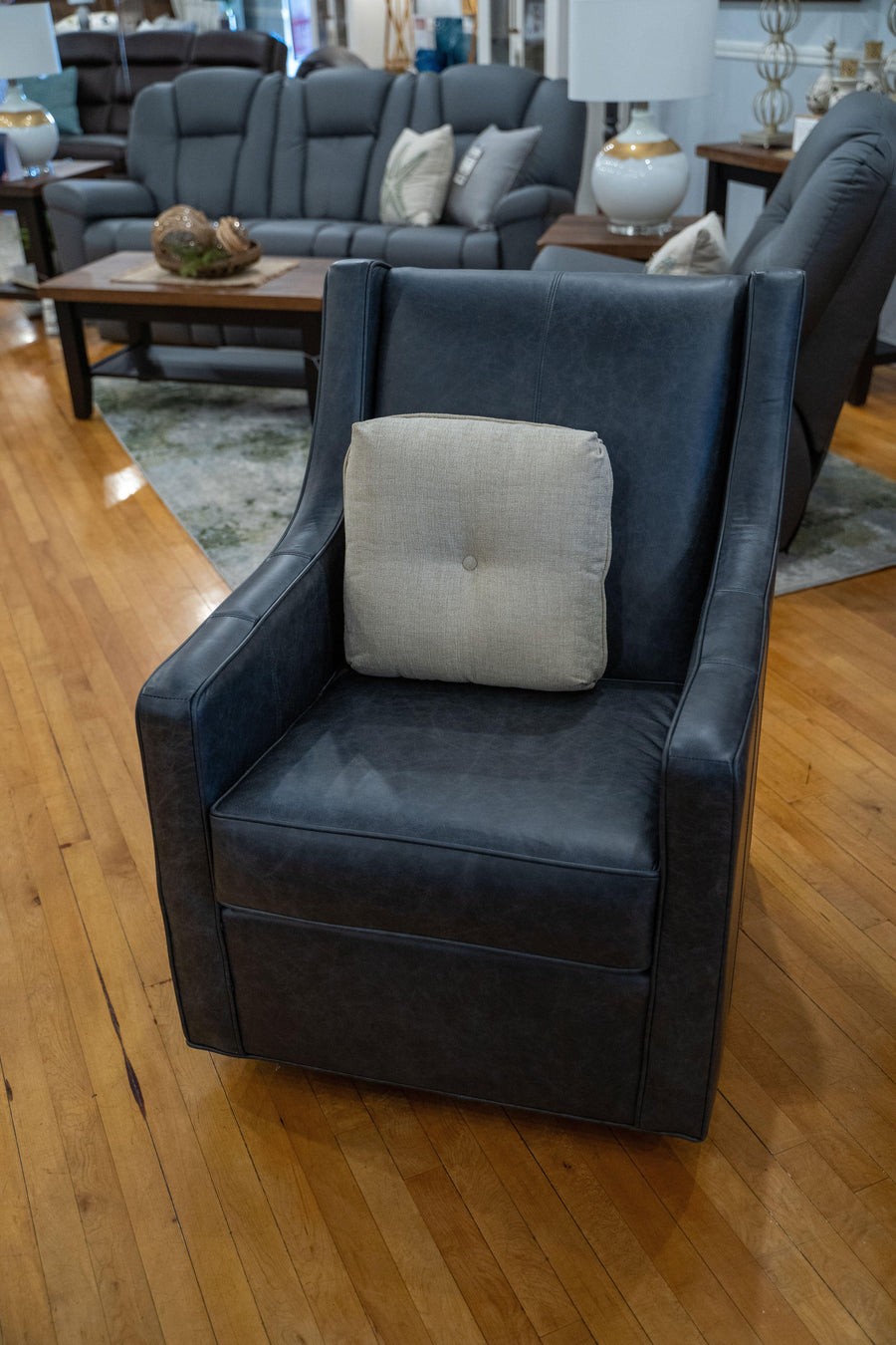 Leather Swivel Glider - Herron's Furniture