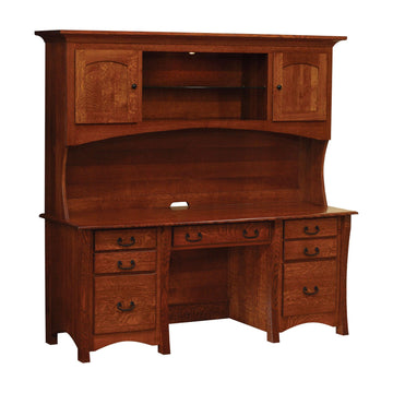 Amish Master Executive Desk with Hutch - Herron's Furniture