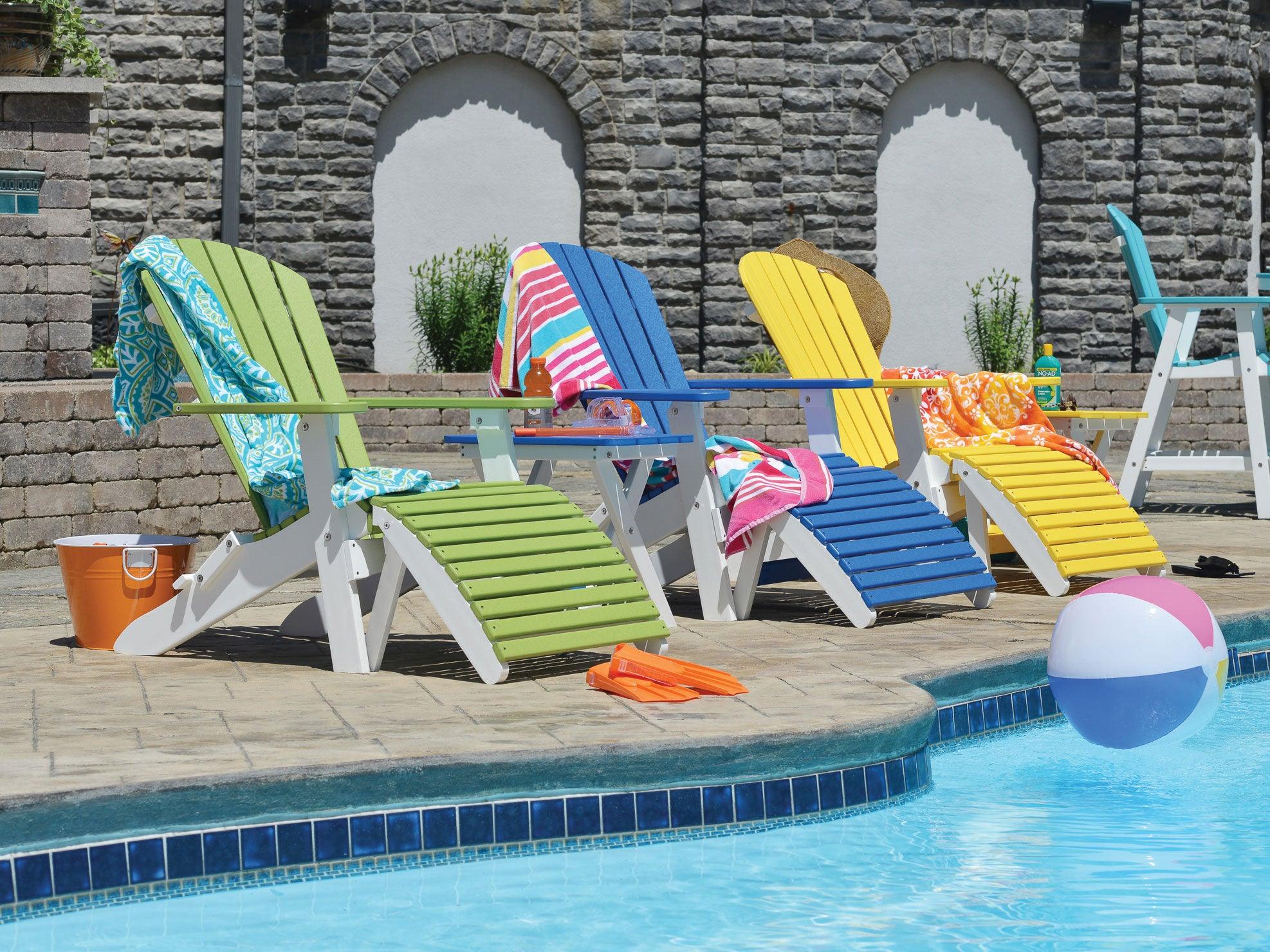 Comfo Back Poly Folding Adirondack Chair Set - Herron's Furniture