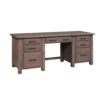 Barn Floor Amish Double Desk - Herron's Furniture