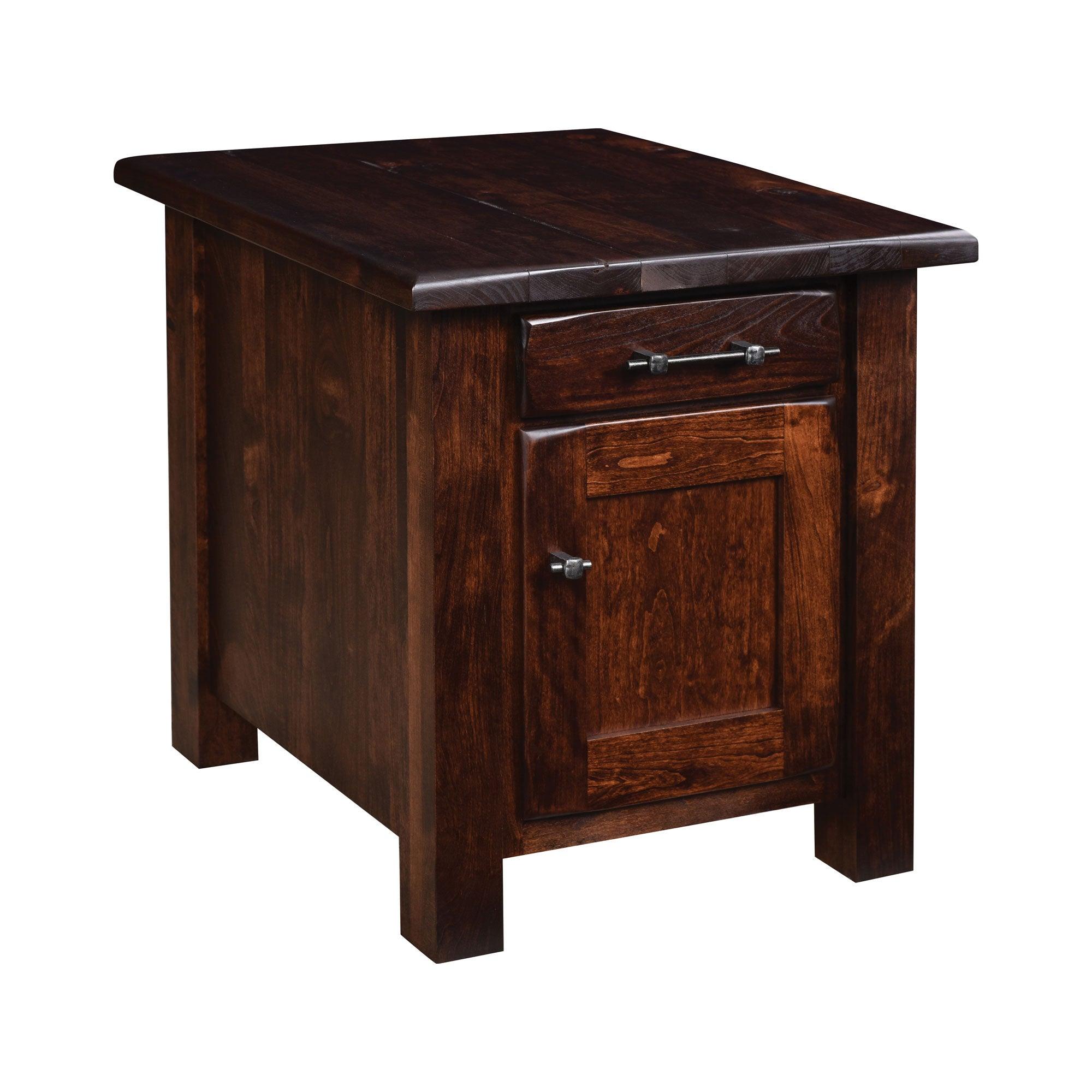 Barn Floor Amish End Table with Door - Herron's Furniture