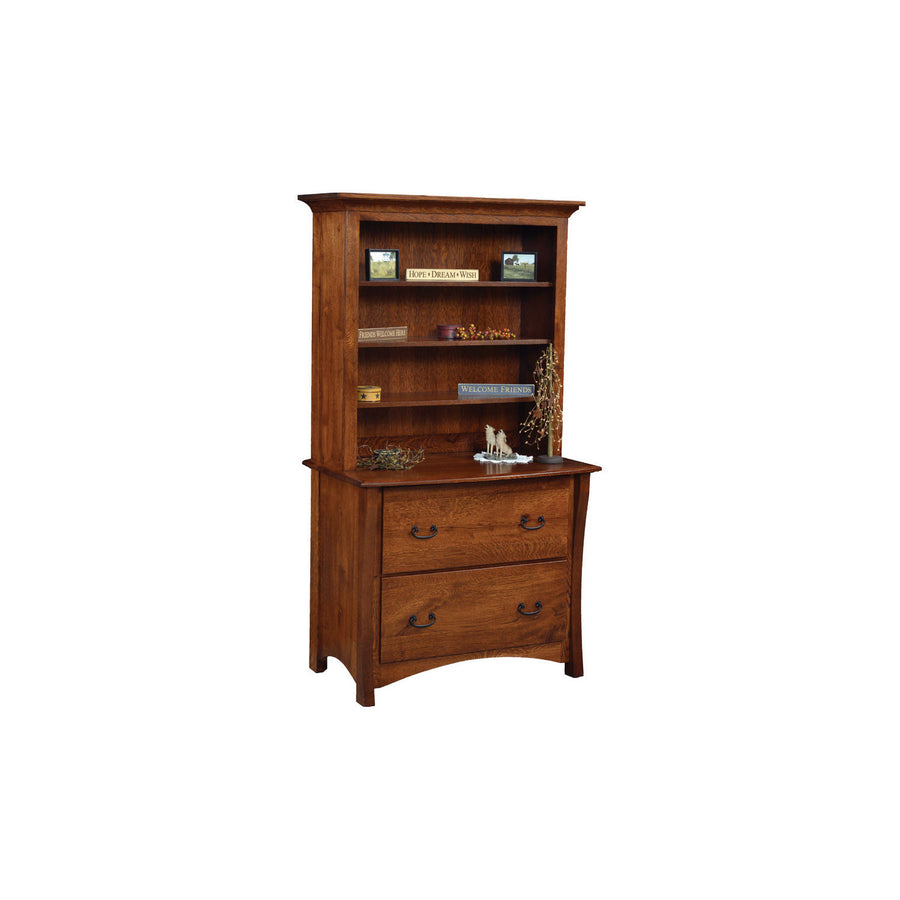 Amish Master Lateral File with Bookcase - Herron's Furniture
