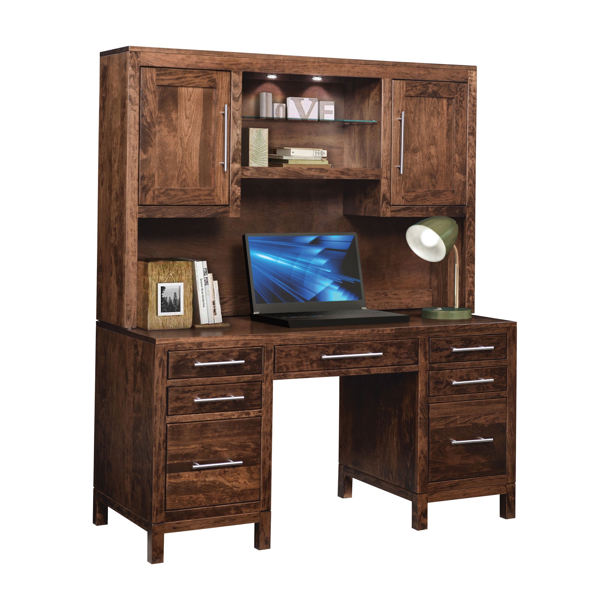 Vienna Amish Desk with Hutch - Herron's Furniture