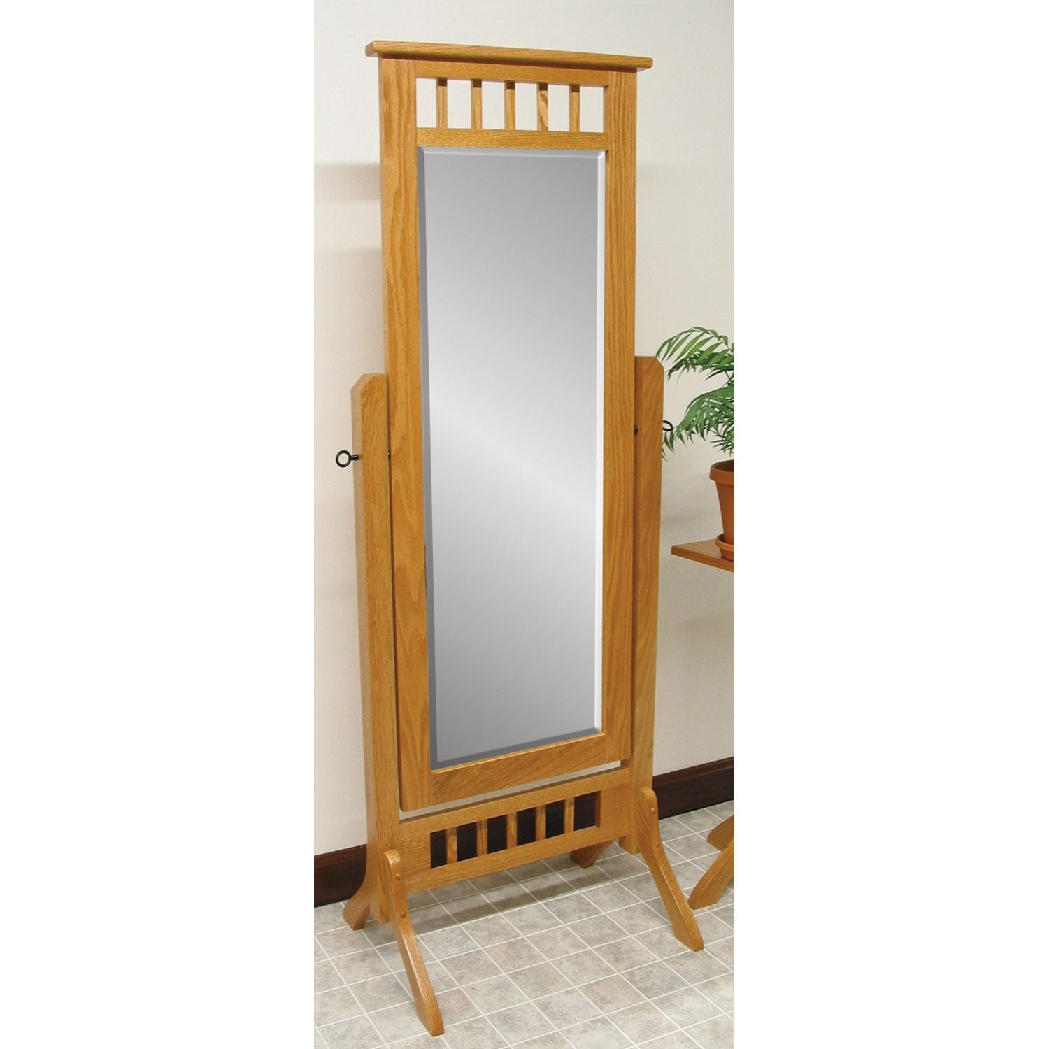 Amish Open Top Mission Cheval Mirror - Herron's Furniture