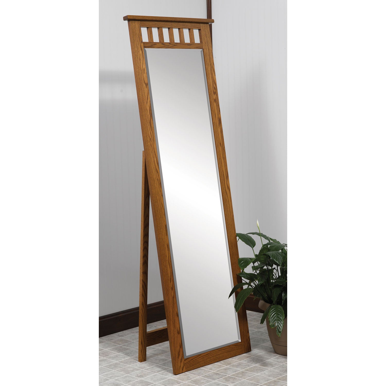Amish Open Top Mission Leaner Mirror - Herron's Furniture