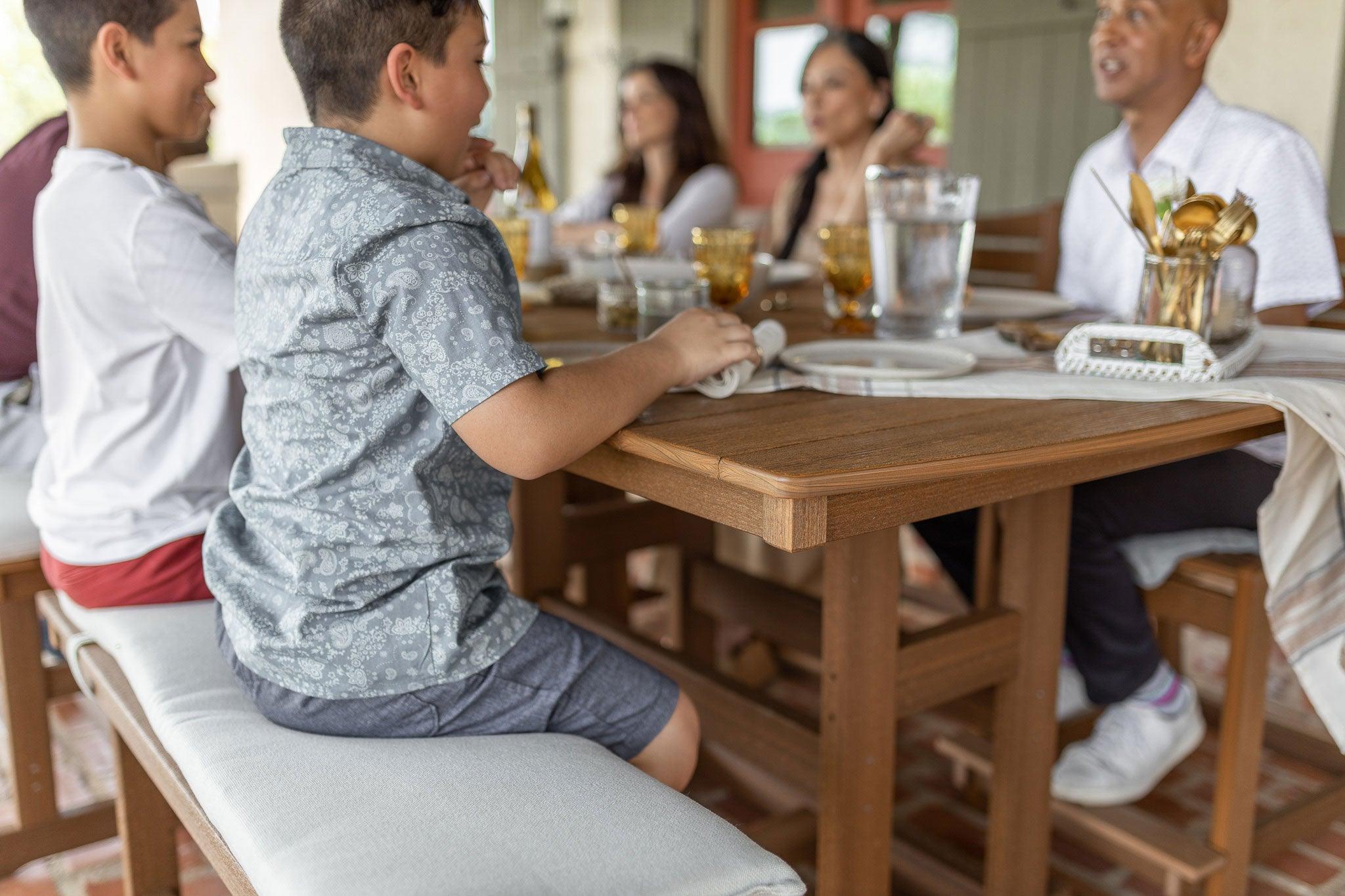 Bristol Poly 96" x 44" Dining Set with Benches - Herron's Furniture