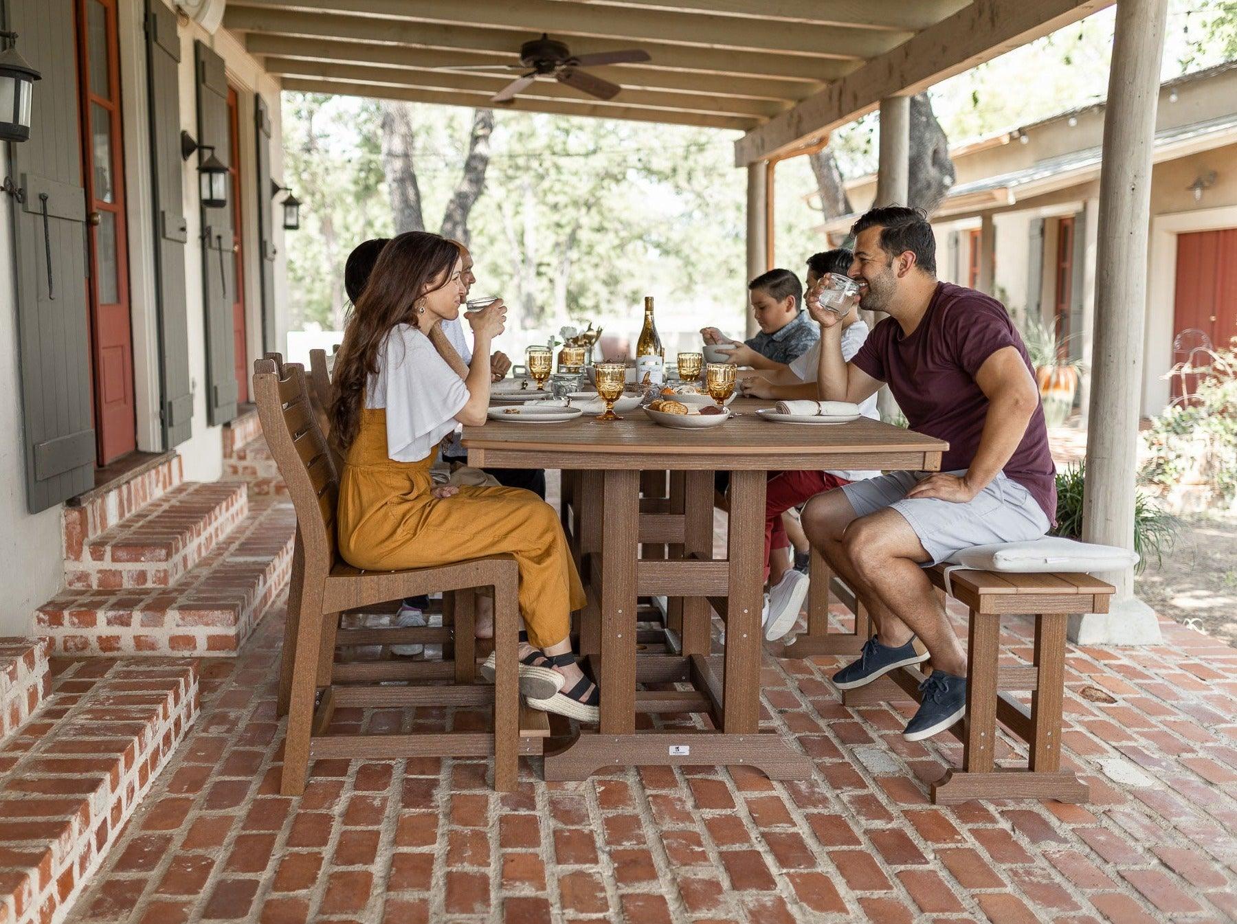 Bristol Poly 96" x 44" Dining Set with Benches - Herron's Furniture