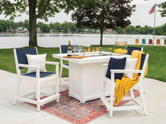 Donoma Rectangular Counter Fire Table Set - Herron's Furniture